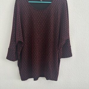 Alfani Red Boxy 3/4 Sleeve Blouse